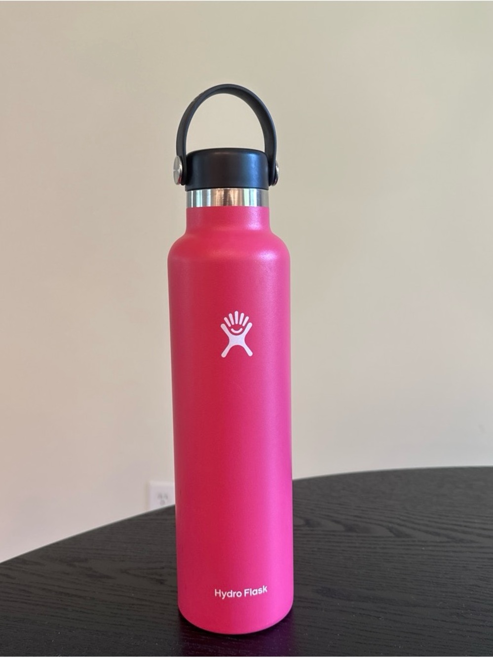 Hydro Flask Hot Pink Stainless Steel Bottle with Black Loop Cap